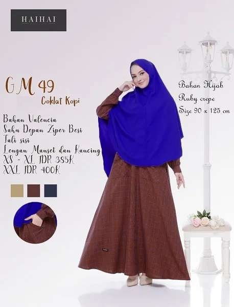 HAITWO Gamis Dewasa GM 049 - Coklat Kopi